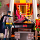 McFarlane Toys' Batman, Robin, and Joker figures pose in the new Bat-Cave Playset.